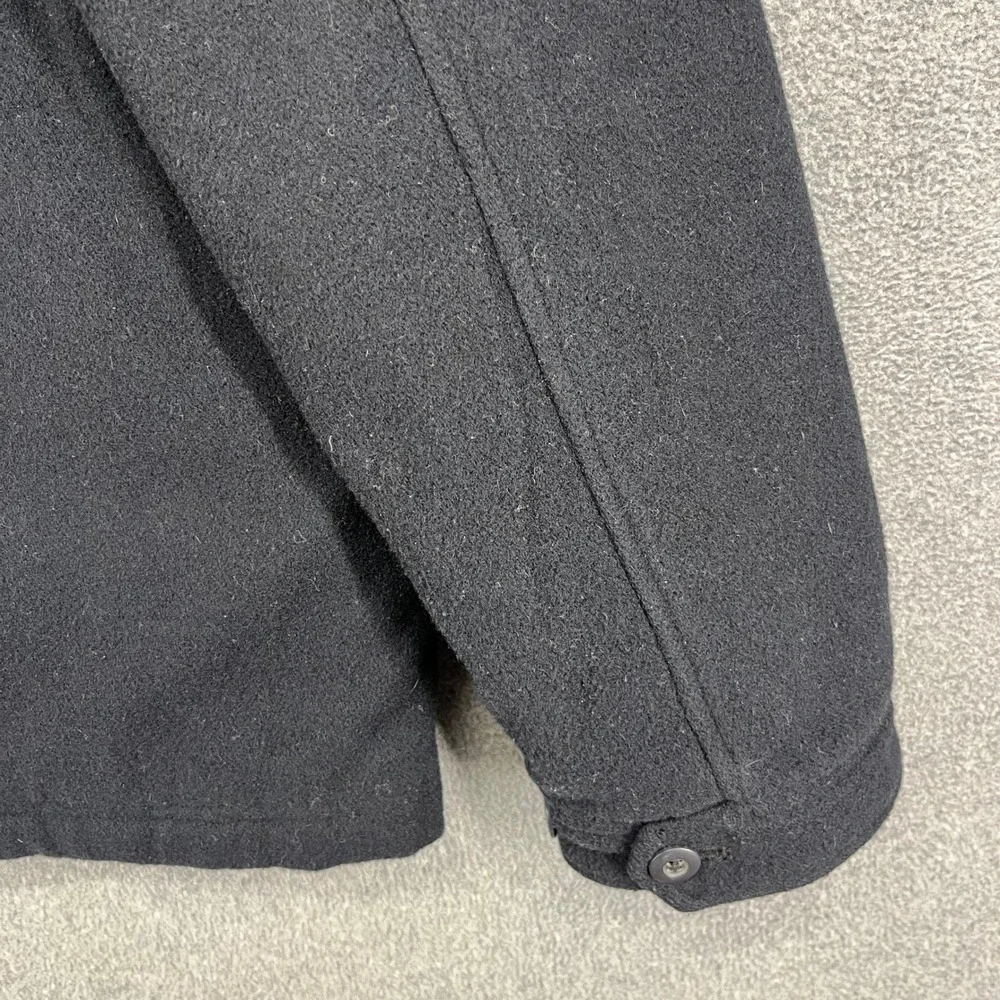 Abercrombie‎ Fitch Jacket Mens Large Black Wool Blend Quilted Lined Zip Up